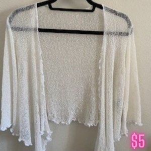 Gently Used Mesh White Swim Shrug